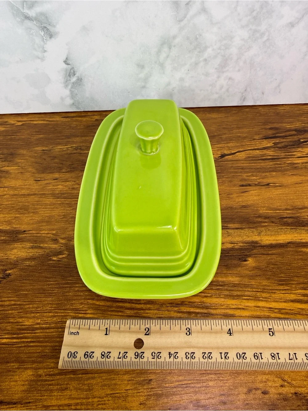 Fiesta Fiestaware Lemongrass Green Covered Butter Dish Tray Retired Color